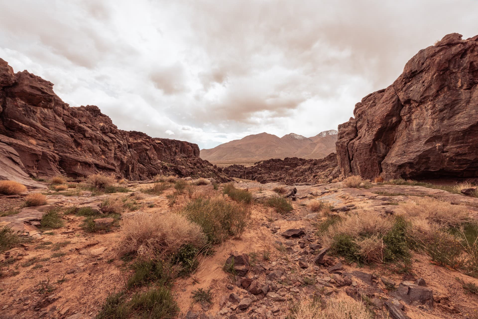 Fossil Falls volcanic basalt formations near Ridgecrest, California